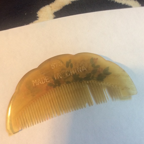 Chinese butterfly celluloid comb Art Deco HTF Vtg - Picture 3 of 3